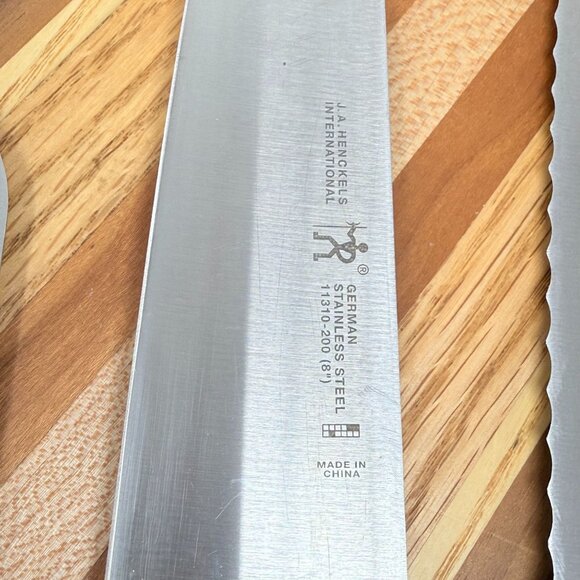 J.A. Henckels International Knife Set Black Handles Stainless Steel German Chef - Picture 3 of 7